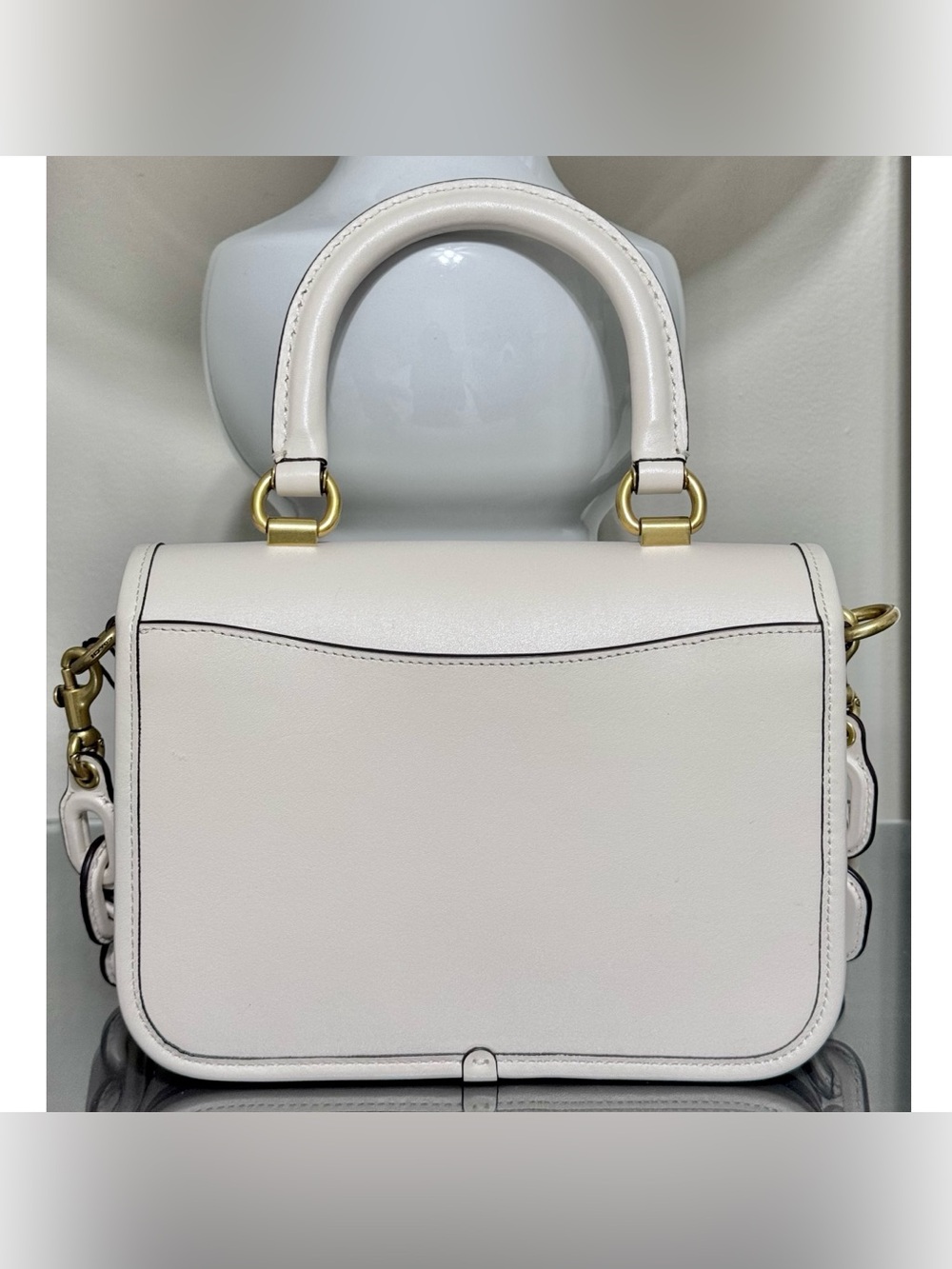 COACH Rogue Top Handle Satchel Bag, CHALK - Picture 3 of 10